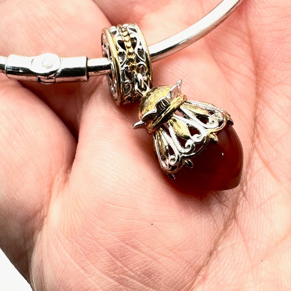 Rare Gems En Vogue Michael Valitutti Charm Slide Sterling Silver Bangle Bracelet